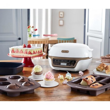 Tefal Cake Factory Kd Smart Cake Machine White Brown Metallic