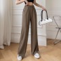 Lady Wide Leg Pants Oversize 4XL Women High Waist Elastic Summer Chic Korean Suit Pants