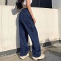 Loose Joggers Cargo Pants Women Vintage  Solid Retro Low Drawstrings Buckle Straight Woven Sweatpants Oversize Trousers