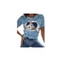 Ladies Fashion 3D Printing Cat Pattern T-Shirt Women O-Neck Short Sleeve Retro Casual T-Shirt