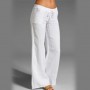 Oversized Wide Leg Pants Women Vintage Cotton Linen Fashion Long Trousers Casual Elastic Waist Solid Pantalon 5XL