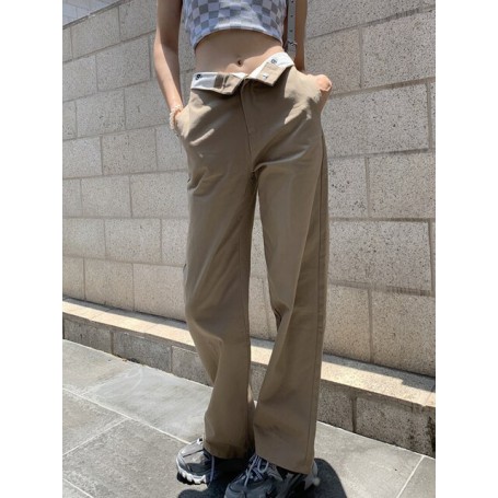 Straight Pants Women Baggy High Waist A