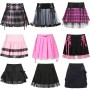 E-girl Gothic Skirt Women Punk Y2K Aesthetic High Waist A-Line Short Skirt 90s Vintage Harajuku Streetwear