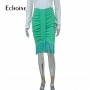 Skinny Hight Waist Shirring Tassel Skirt Elegant commuting Wind Casual Midi Skirts clothes