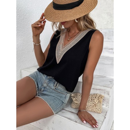 Sleeveless Top V-Neckline Women