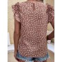 Women's Casual Ruffles Sleeve Printed Summer Blouse Shirt
