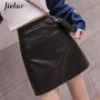 Leather Skirt Autumn Winter New Korean High Waist Mini Skirt Female 4 Colors Chic Black Sexy Saia A-line PU Skirts Women