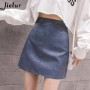 Leather Skirt Autumn Winter New Korean High Waist Mini Skirt Female 4 Colors Chic Black Sexy Saia A-line PU Skirts Women
