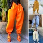Jogger Pants Long Smooth Fabric Trendy Fashion Loose-Fitting Casual Women