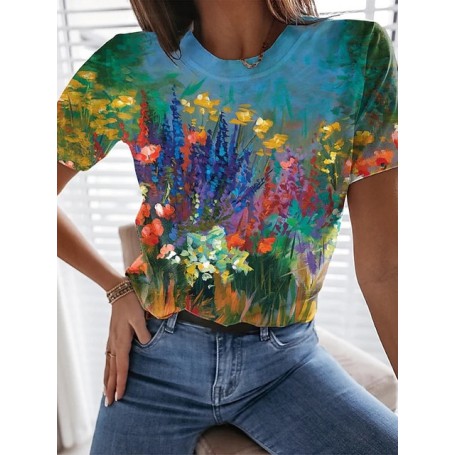 Tees  Floral Print Blouse Women