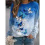 Sweatshirt Long Sleeves Women Floral Print