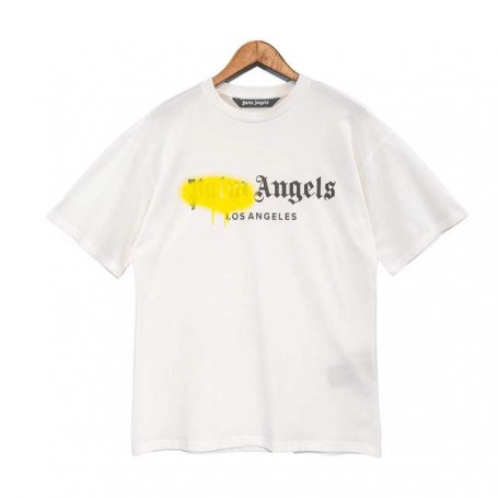 Palm Angels 22SS Letter Logo Short Sleeve Round Neck Men Women T-Shirt, Unisex, Lovers, Couple Style, Cotton, Boyfriend Gift