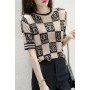 Cashmere Short Sleeve Knitted Pullover Women  Short Sleeve Tops