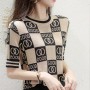 Cashmere Short Sleeve Knitted Pullover Women  Short Sleeve Tops