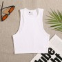 Women Sexy Crop Top T-shirts Fashion White Tank Tops Female Streetwear Elastic RibKnit Vest Sleeveless Casual T-shirt  14 Colors
