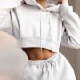 Women Tracksuits Two Piece Set Solid Color Short Hoodie Tops+Long Pants Casual Loose 2 Piece Set Women Fashion Sexy Gym Suits