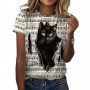 T-shirt 3d Cats Print Women