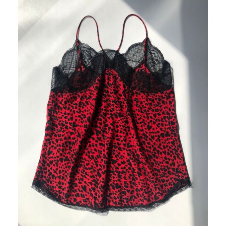 Women Vest Leopard Print Lace 2020 Summer Sexy Leopard Print Lace Strap Top