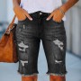 Denim Women's Tattered Ripped Summer Semi Fitted Shorts