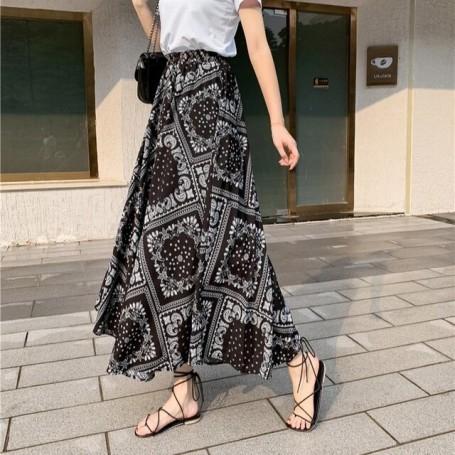 Drape Long Skirts Retro Art