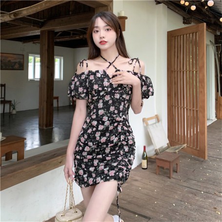 Sexy Low Cut Mini Dress Casual Korea For Women And Girls Perfect