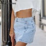 Mini Denim Skirt High Waist Fashion Slim Elastic Straight Summer Sexy Vintage Casual Splicing Short Skirt