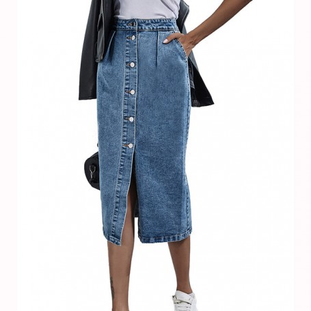 Denim Skirt High Waist Women A