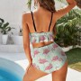 Bikini Swimsuit Tropical Animal Print Stylish Swimwear High Waist Bikinis Set High Cut Swimsuits Beachwear