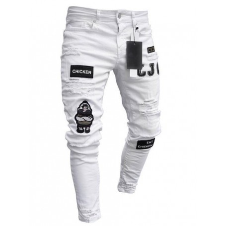 Men Pants Fashion Men Casual Pants Stretch Jeans