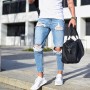 New Ripped Over-The-Knee Men's Jeans Youth Fashion