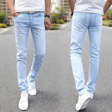 New Men Stretch Skinny Jeans Male Designer Brand Super Elastic Straight Trousers Jeans