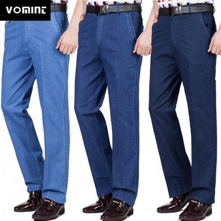 Men's jeans  high-waisted elastic business  plus size men
