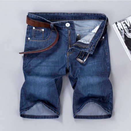 Men's Denim Shorts Good Quality Short Jeans Men Cotton Solid Straight Short Jeans Male Blue Casual Short Jeans 28-38