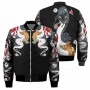 Printed Jacket Fashion Trend Thickened Bomber Motorcycle Off-road Jacket