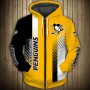 Hoodie Black And Yellow Stitching Fun Cartoon Penguin Print Penguins Sweatshirt/Jacket