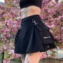 Punk Gothic Black High Waist Black Skirts Women