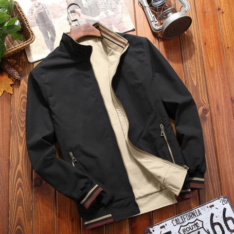 Lightweight Jacket Men Stand Collar Bomber Jacket