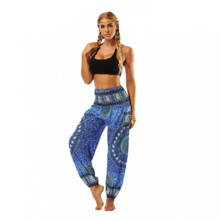 Ethnic Print loose wide-leg pants fitness sports yoga pants