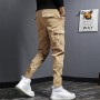 Khaki Pants Men Casual Pure Cotton Skinny Pants Men Fashion Streetwear Japan Style Men Trousers Slim Fit Bottoms Plus Size
