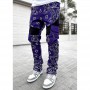 Leisure Sports Men's Printing High Street Multi-bag Trousers Cargo Pants Fashion Men Sweatpants