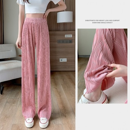 Summer Pants Women Straight Loose Wide Leg Pants High Waist Casual Sweatpants Solid Y2K Summer Korean Fashion Harajuku CI CHENG