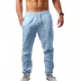 New Men's Linen Pants Male Summer Breathable Cotton Solid Color Linen Trousers