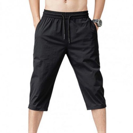 Plus Size Men Casual Capri Pants