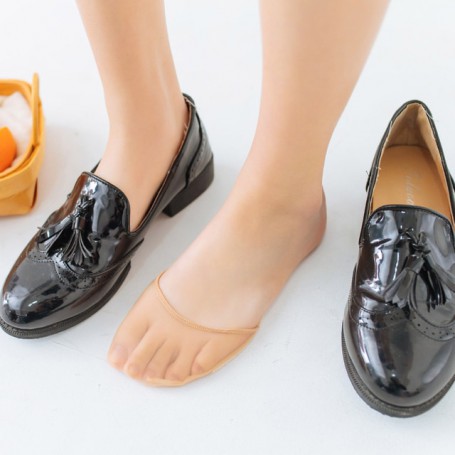 1Pair Thick Flesh Color Invisible Foot Toe Socks Pad Mat Half Pad Transparent Breathable Gauze Sponge Pad Insole Socks