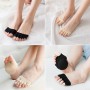 New Women Soft Socks Silicone Anti-slip Lining Open Toe Heelless Liner Cotton Sock With Invisible Forefoot Cushion Foot Pad Sock