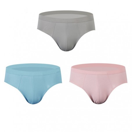 Men's Ice Silk Briefs 3PCS 3A Grade Antibacterial Moisture Absorbent Soft Elastic Comfortable Men Underwear