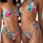 Swimsuit Floral Print Swimwear Women Bathing Suit High Waist Bikini Set Beachwear Thong