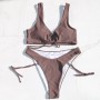 brown coffe swimwear wire free swimming women swimwear swimming swimsuits tank top low waist bikini