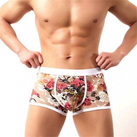 New Sexy Lace Boxer Men Underwear Mens Boxers Hombre Male Calzoncillo Cueca Masculina Boxershorts Size M-2XL