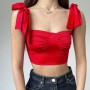 low cut shoulders lacing vest top